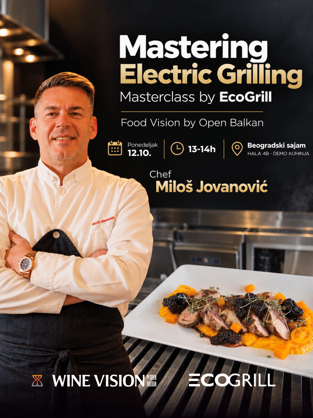 Chef Miloš Jovanović na masterclassu Mastering Electric Grilling, EcoGrill, Beogradski sajam